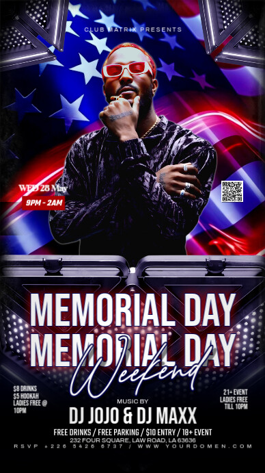 3d Independence Day Party  Digital Display (9:16) template