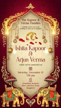 3d Indian Wedding Invitation Instagram Story template