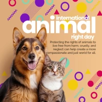 3d International Animal Right Day Instagram Post template