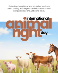 3d International Animal Right Day Instagram Portrait template