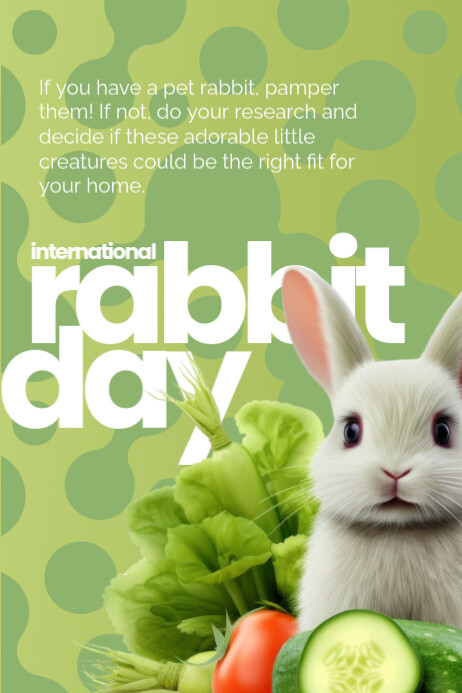 3d International Rabbit Day Poster Template | PosterMyWall