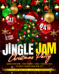 3d Jingle Jam Christmas Holiday Music Party Xmas Tree Celebration Event Night Club Dj Flyer Template Instagram Portrait