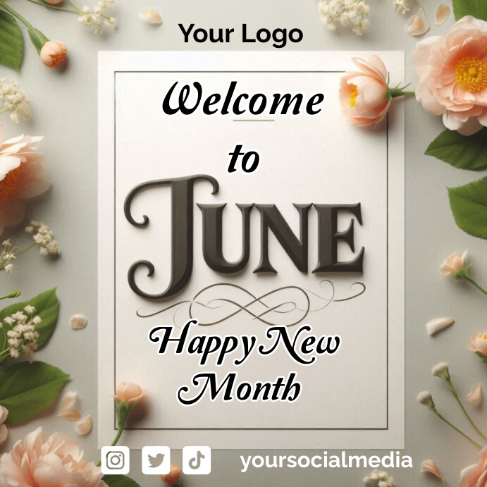 3d June New Month Instagram Post Template | PosterMyWall