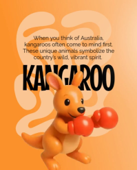 3d Kangaroo Instagram Portrait template