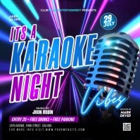 3d Karaoke Night Party Video Ads Flyer Instagram Post template
