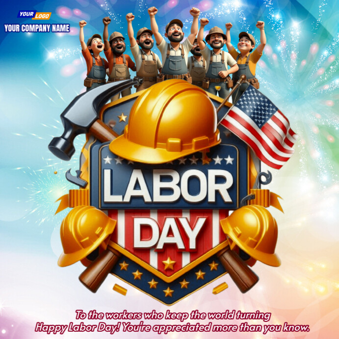 3D Labor Day Appreciation Card Template | PosterMyWall
