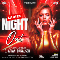 3d Ladies Night Out Party Instagram Post template