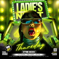 3d Ladies Night Party Flyer Instagram Post template