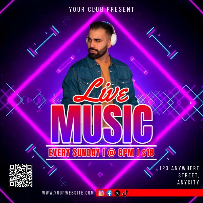 3d Live Music Pos Instagram template