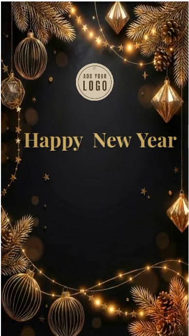 Copy of 3d Luxury Black & Gold Happy New Year Background Instagram ...
