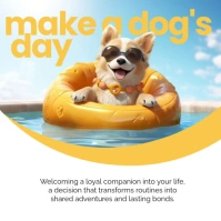 3d Make A Dog's Day Instagram Post template