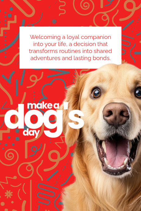 3d Make A Dog's Day Poster template