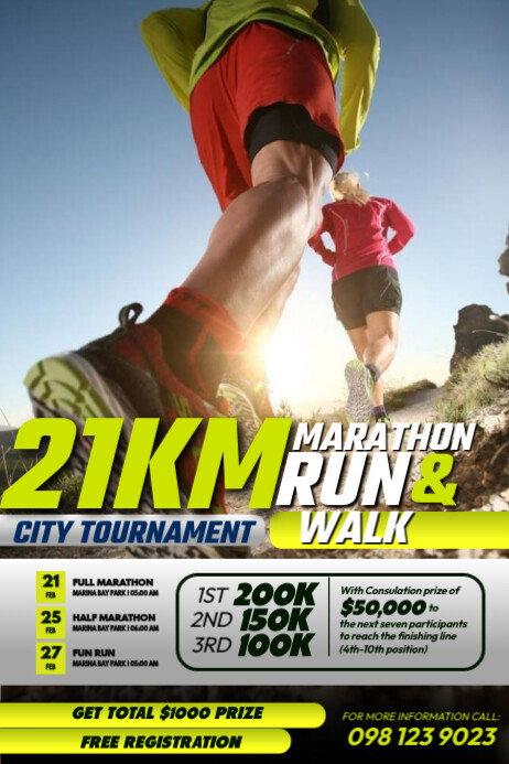 3d Marathon Flyer Poster 海报 template