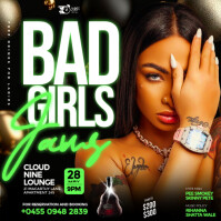 3D Maximalist Friday Baddies Night Party Flyer Event for Social Media Publicação no Instagram template