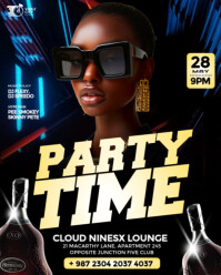 3D Maximalist Hot Girls Party Time Jams Club Party Event Flyer A4 Instagram Portrait template