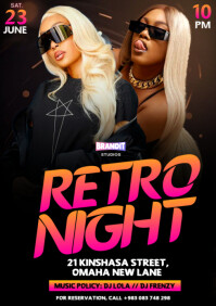 3D Maximalist Retro Party Club Event Flyer Poster A4 template