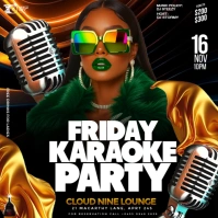 3D Maximalist Sunday Ladies Night Club Event Flyer A4 โพสต์บน Instagram template