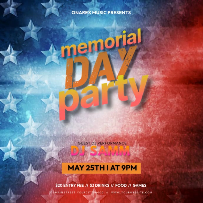 3d Memorial Day Party Pos Instagram Template | PosterMyWall