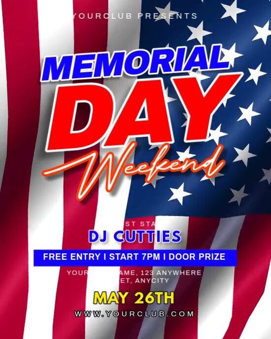 Modèle 3d Memorial Day Weekend Party Instagram Portrait | PosterMyWall