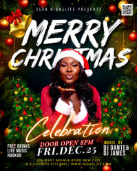 3d Merry Christmas Seasons Festive Xmass Holiday Night Club Party Ladies Music Dj Event Flyer Templa Instagram Portrait template