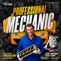 3d Modern Professional Mechanic service auto car repair shop flyer template for Instagram post