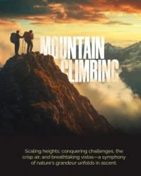 3d Mountain Climbing Day Instagram Portrait template