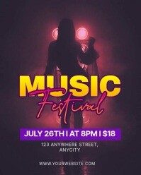 3d Music Festival Instagram Portrait template