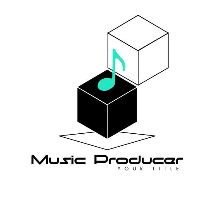 3D Musical Notes Cube Music Producer Logo Ilogo template