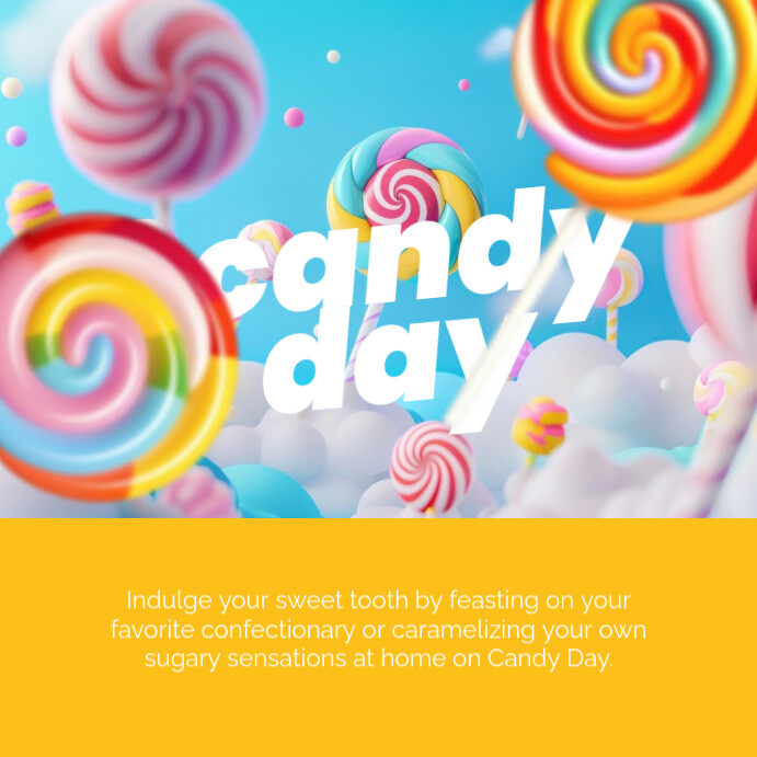 3d National Candy Day Instagram Post template