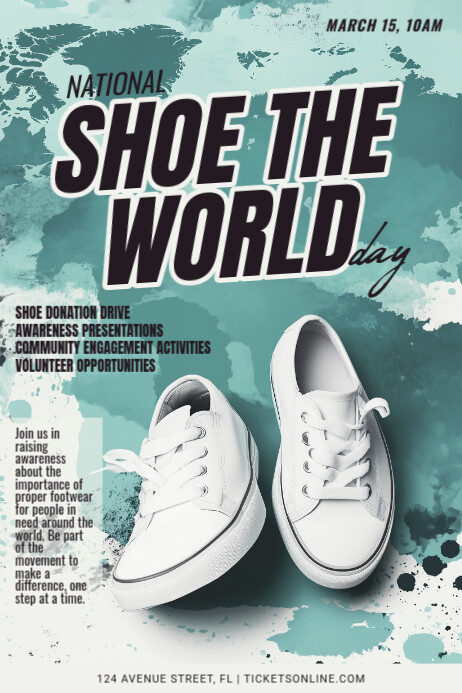 3d National Shoe The World Day Celebration Event Poster template
