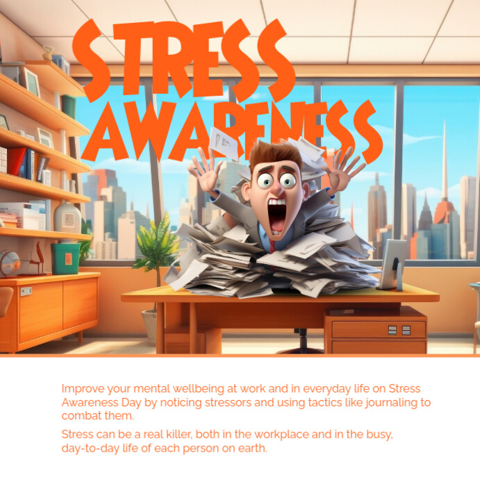 3d National Stress Awareness Day Instagram Post Template | PosterMyWall