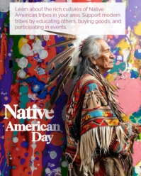 3d Native American Day Instagram Portrait template