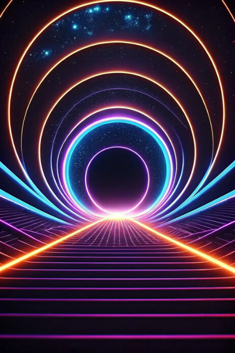 3d Neon Abstract Design Templat | PosterMyWall