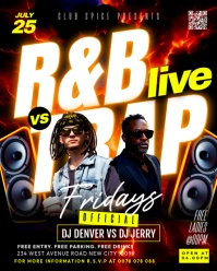 3d Neon R&B vs Trap Fridays dj battle party event night club invitation flyer template Instagram Portrait
