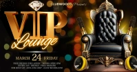 3D Neon Vip Lounge Club Party flyer poster design template for facebook image cover photo