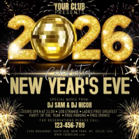 3d New Year Square template