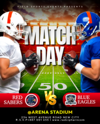 3d Nfl Match Day American Football Superbowl Game Schedule Team Vs Team Bar Livestream Flyer Templat Instagram Portrait template