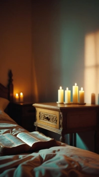 3d Night Prayer Cinematic Close Up Shot Digital Display (9:16) template