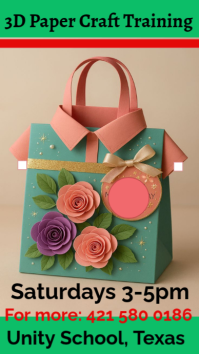 Brown 3D Paper Craft Training Digitalt display Template