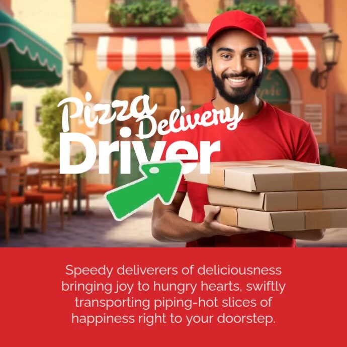 3d Pizza Delivery Driver Day Instagram Post Template | PosterMyWall