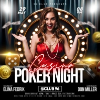 3d Poker Night Poster Flyer Instagram Post template