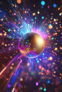 3d Radient Disco Burst  Poster template