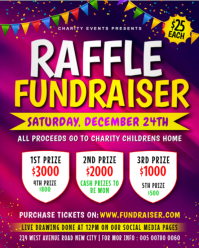 3d Raffle Ticket Fundraiser Charity Donation Prize Draw Event Online Invitation Flyer Template Insta Instagram Portrait