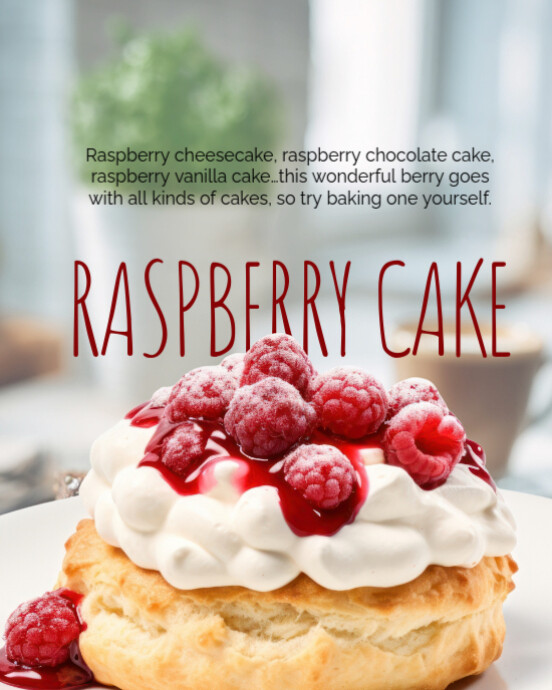 3d Raspberry Cake Instagram Portrait template