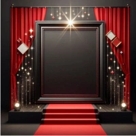 3d Red Carpet Elegant Frame  Instagram Post template