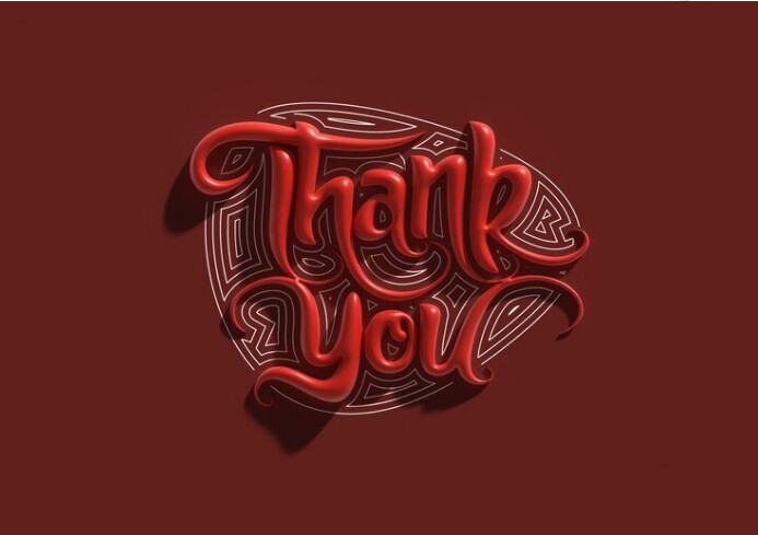 Plantilla de 3D Render Thank You Lettering Typographical | PosterMyWall