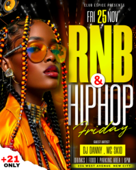3d Rnb And Hiphop Friday Music Dj R&b Hip Hop Night Club Artist Dj Battle Event Promo Flyer Template Instagram Portrait