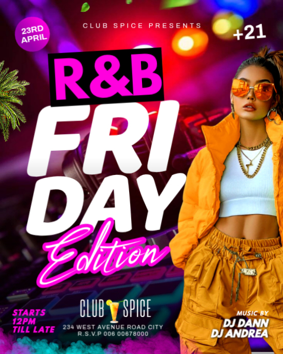 3d Rnb Pink Friday Edition Music Dj Night Club R&b Party Ladies Disco ...