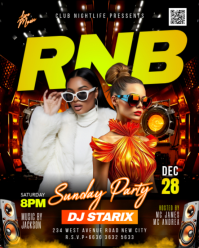 3d Rnb Sunday Ladies Night Club Party R&b Music Live Dj Disco Bar Lounge Event Festival Flyer Templa Instagram Portrait template