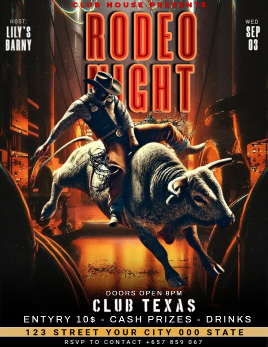 Copy of 3d Rodeo Night Flyer (us Letter) | PosterMyWall